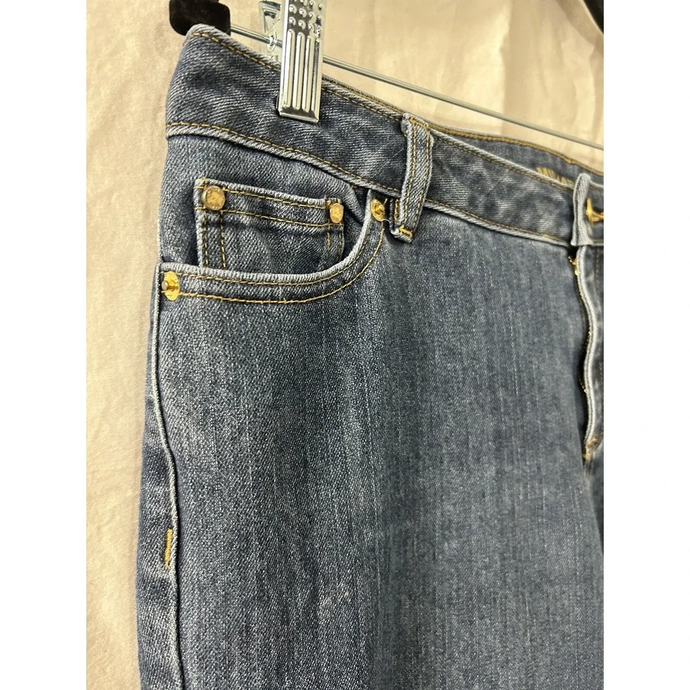 Michael Kors Izzy Skinny Jeans Dark Wash Blue Denim Petite 10P‎ Gold Hardware